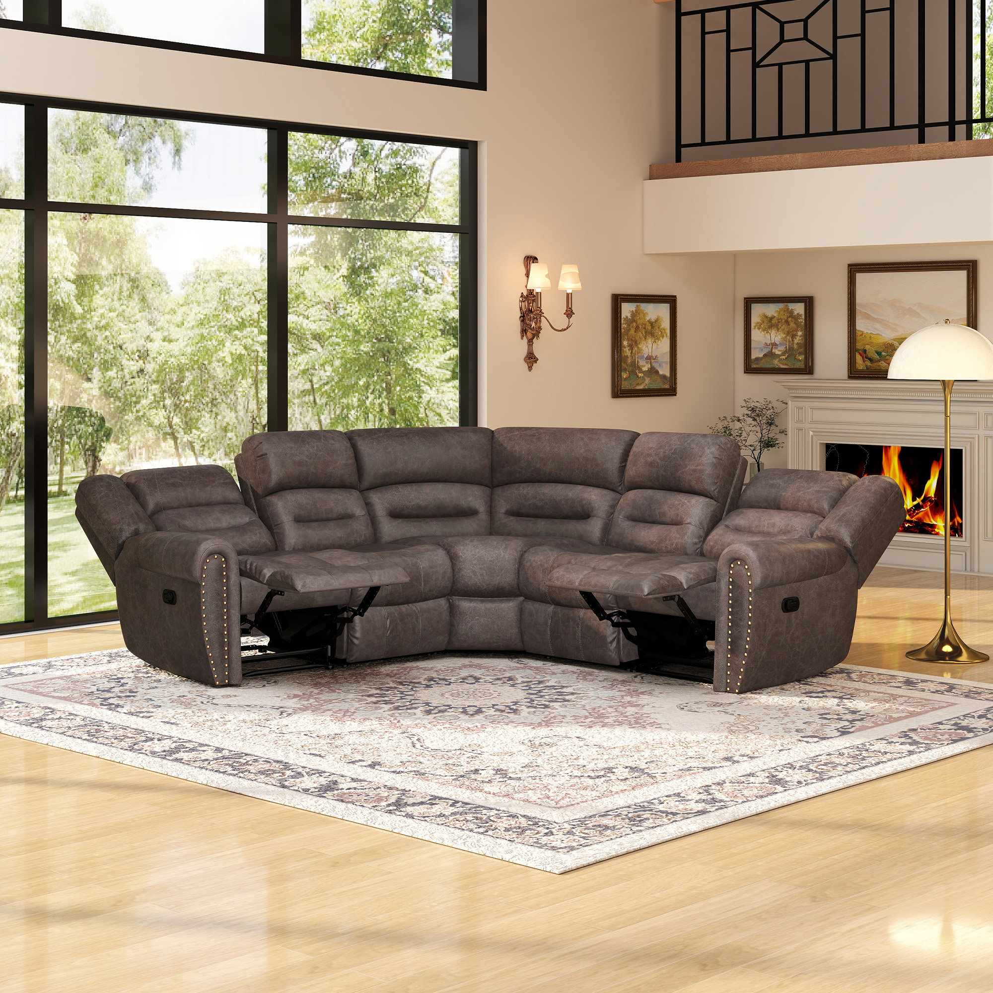 Winston Porter Manasas 3-Piece 97.8'' Wide Classic And Overstuffed